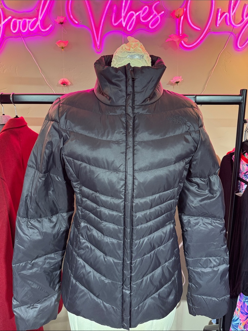 The North Face Women's Charcoal Quilted Puffer Jacket